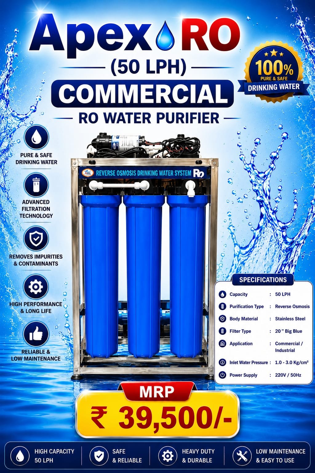 APEX 50 LPH R.O. PLANT